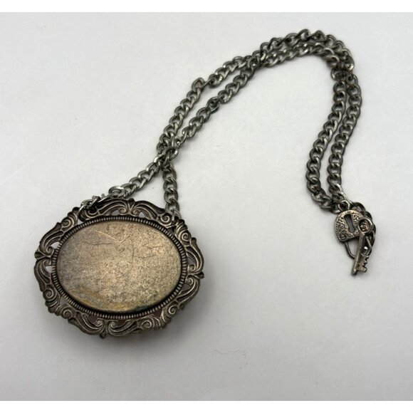 Ouija Board Pendant Necklace Silver Tone Choker Ornate Mystical Occult - Picture 3 of 6